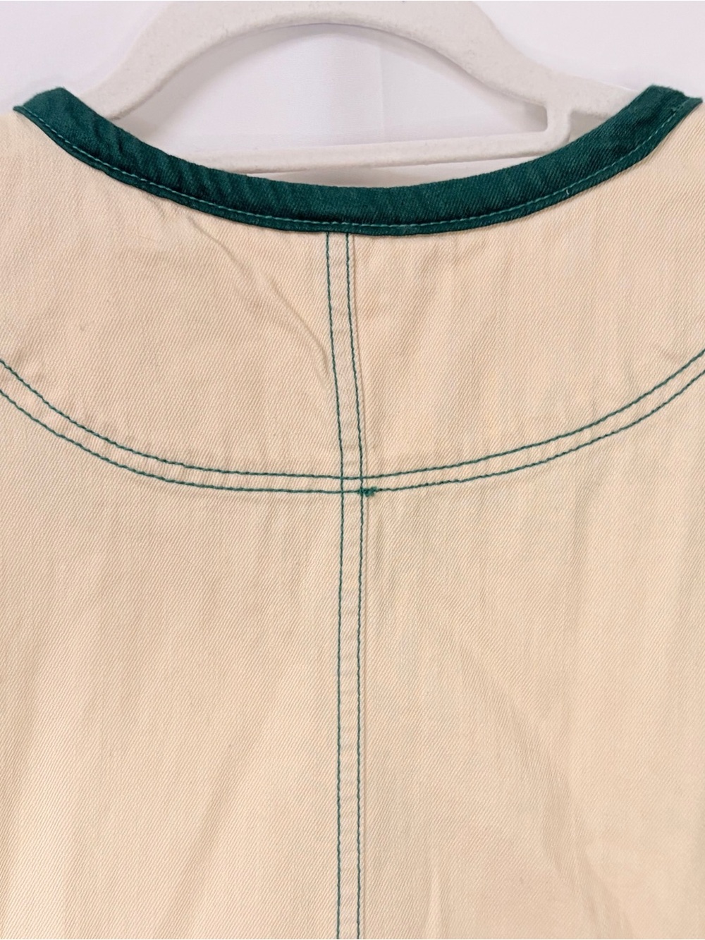 Pilcro Cream Tank Dress with Green Accent Stitching - Picture 10 of 10
